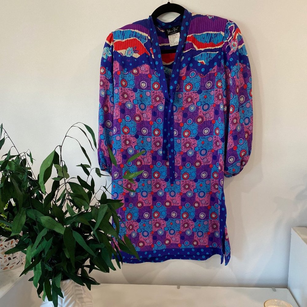 Vintage 80s Diane Freis Georgette Tunic (sz M)